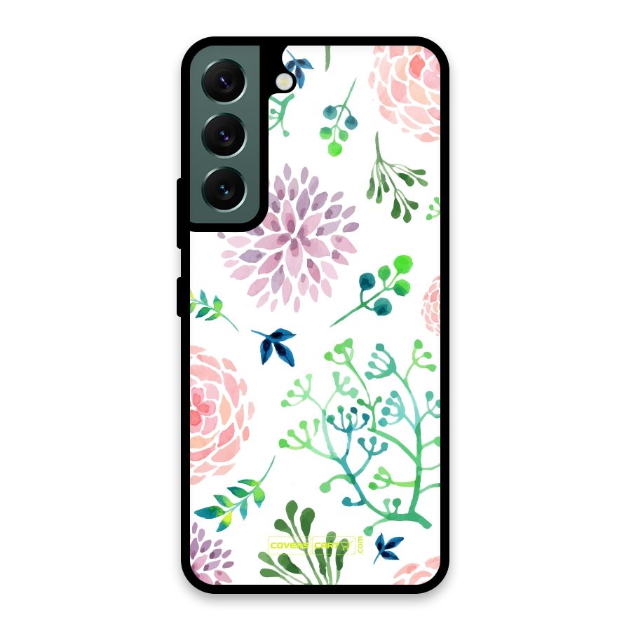 Fresh Floral Glass Back Case for Galaxy S22 5G