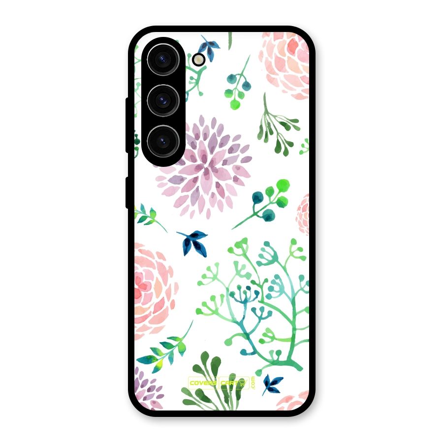 Fresh Floral Glass Back Case for Galaxy S23