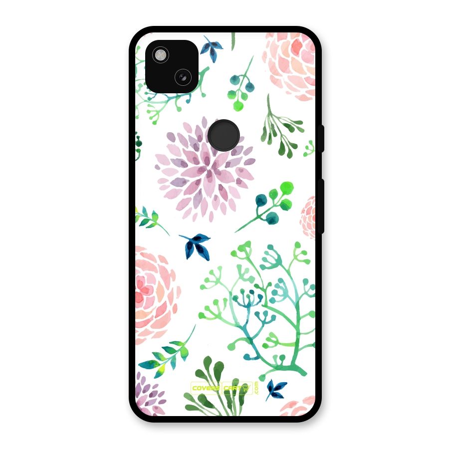 Fresh Floral Glass Back Case for Google Pixel 4a