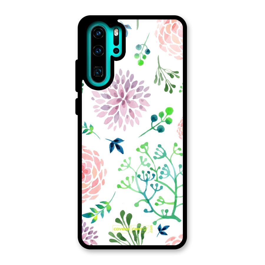 Fresh Floral Glass Back Case for Huawei P30 Pro