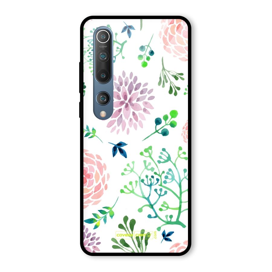 Fresh Floral Glass Back Case for Mi 10