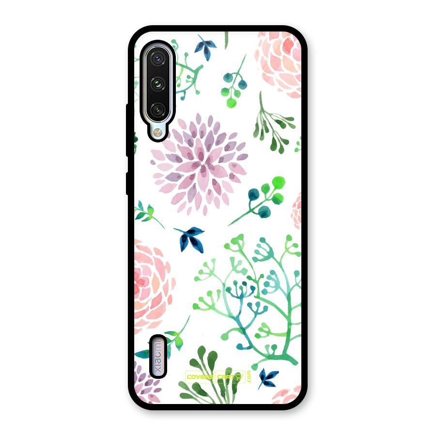 Fresh Floral Glass Back Case for Mi A3