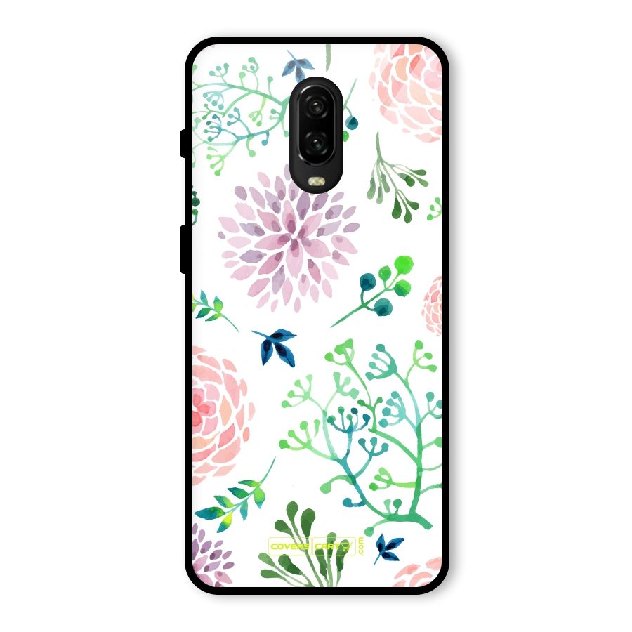 Fresh Floral Glass Back Case for OnePlus 6T