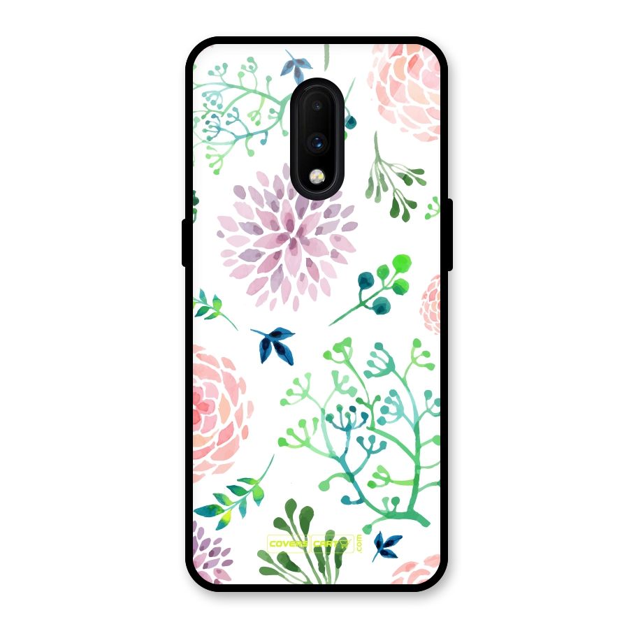 Fresh Floral Glass Back Case for OnePlus 7