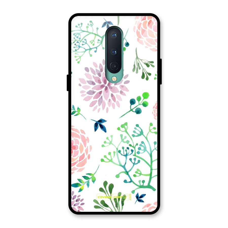 Fresh Floral Glass Back Case for OnePlus 8
