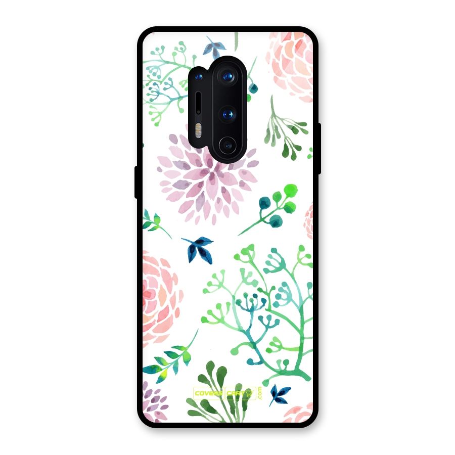 Fresh Floral Glass Back Case for OnePlus 8 Pro