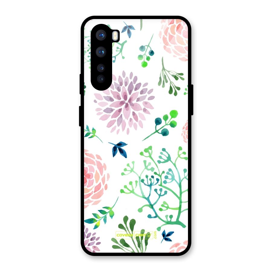 Fresh Floral Glass Back Case for OnePlus Nord