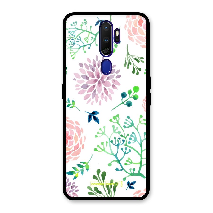 Fresh Floral Glass Back Case for Oppo A9 (2020)