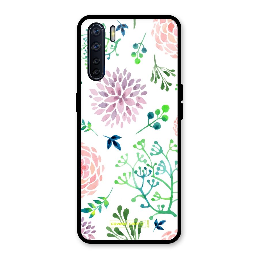 Fresh Floral Glass Back Case for Oppo F15