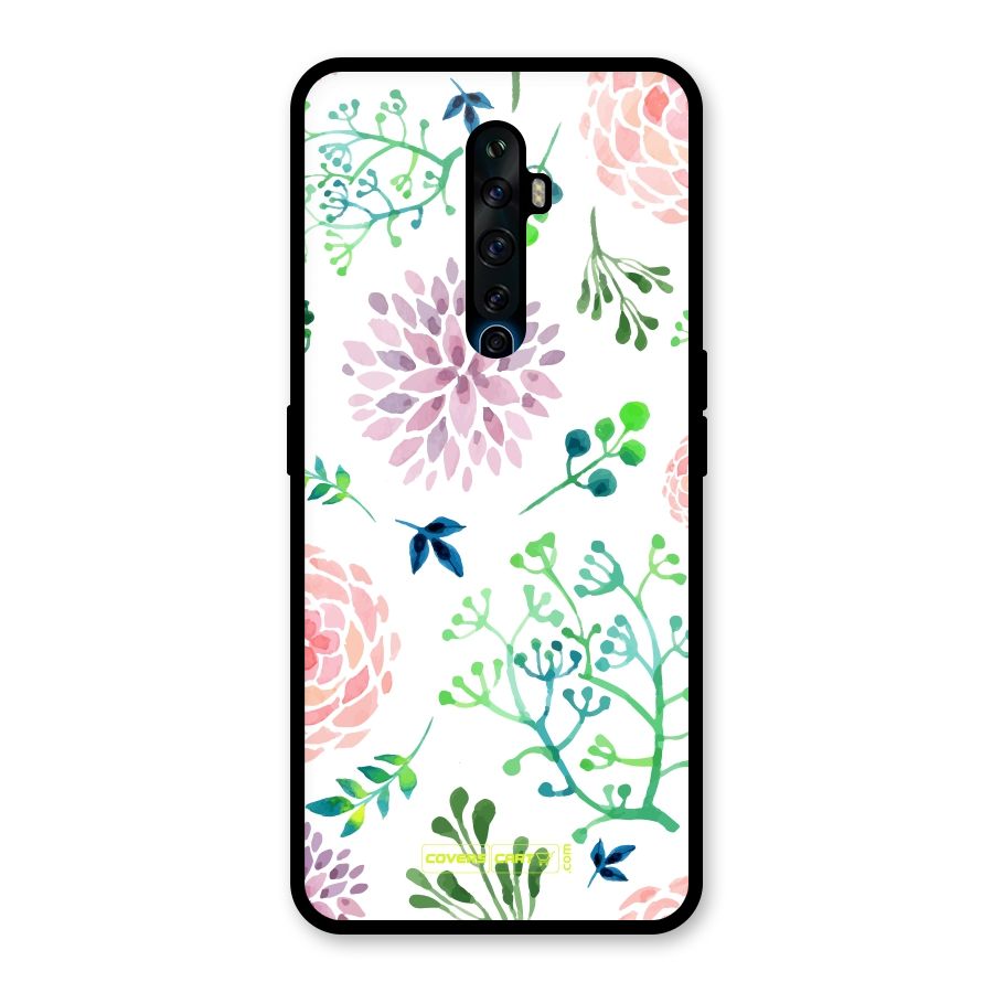 Fresh Floral Glass Back Case for Oppo Reno2 Z