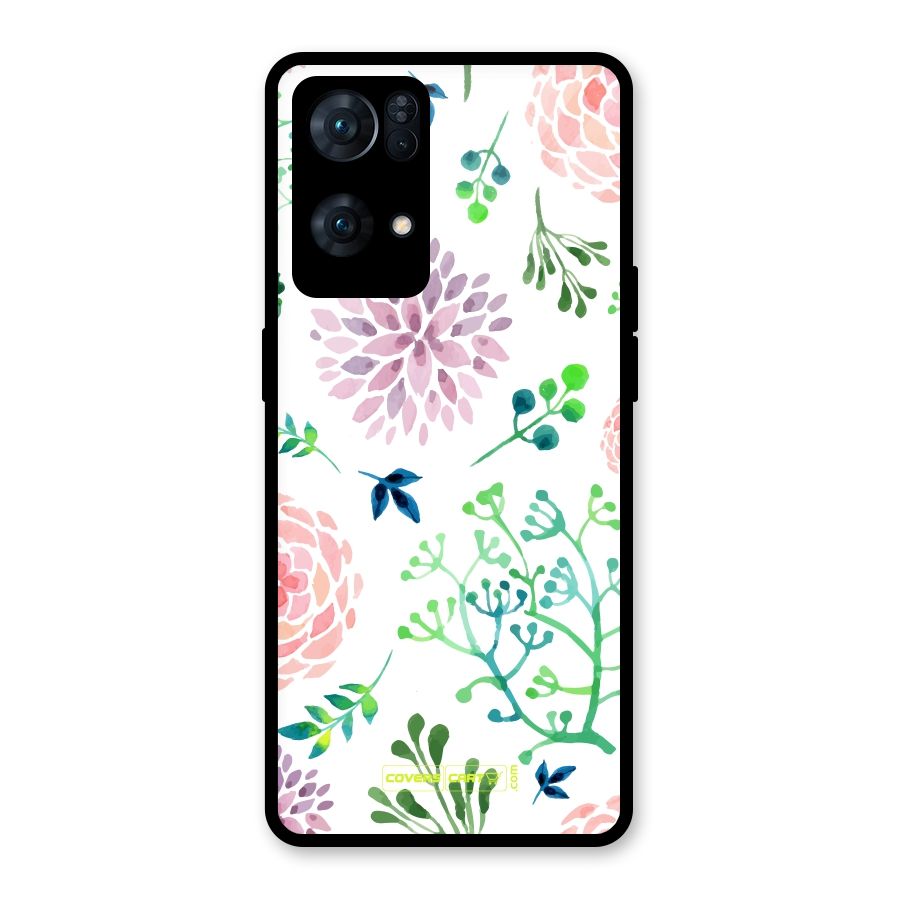 Fresh Floral Glass Back Case for Oppo Reno7 Pro 5G