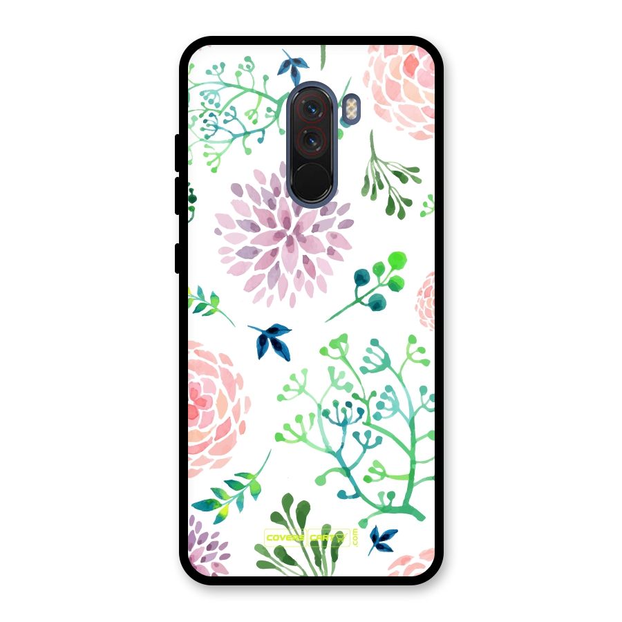 Fresh Floral Glass Back Case for Poco F1