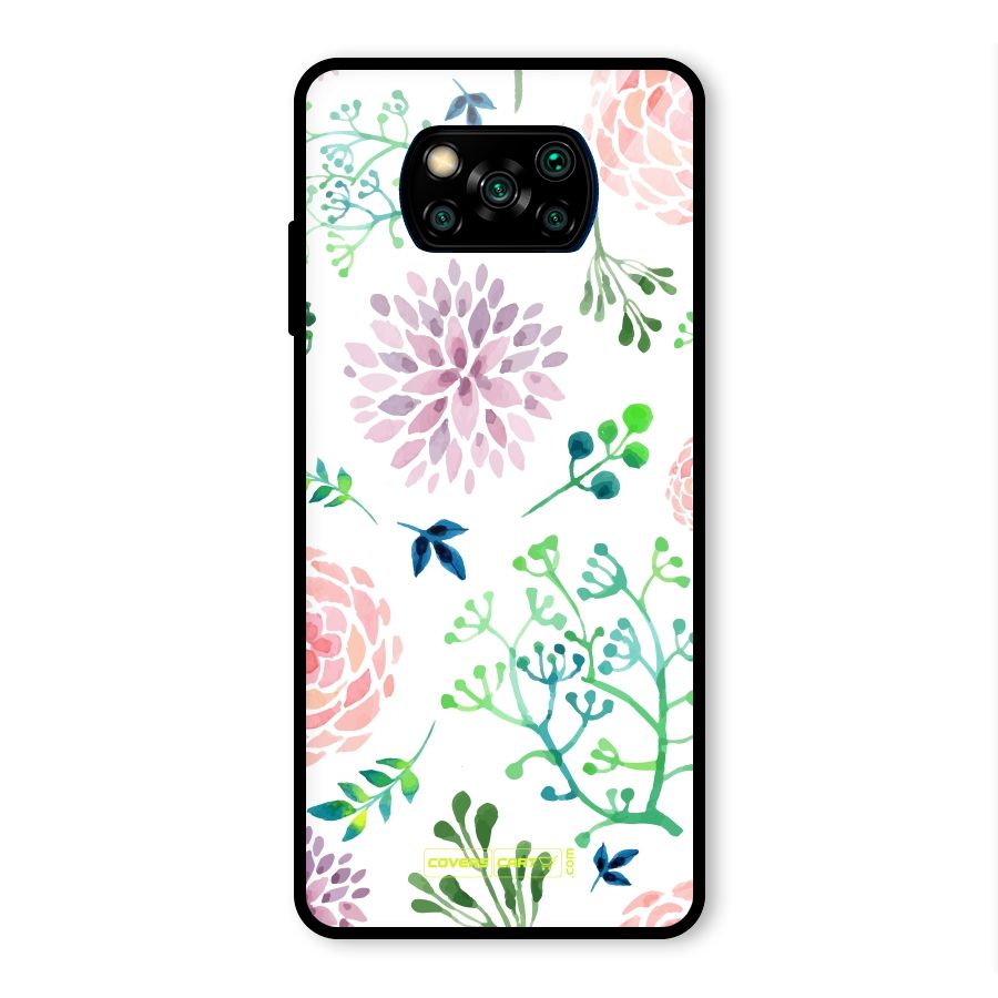 Fresh Floral Glass Back Case for Poco X3 Pro