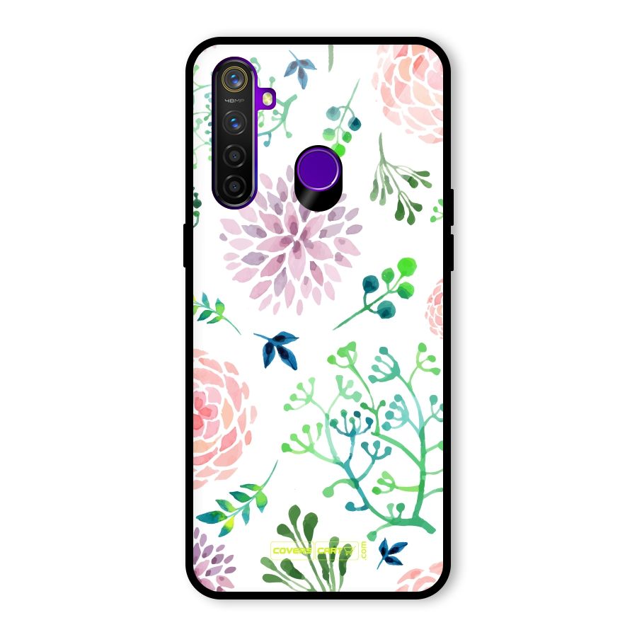 Fresh Floral Glass Back Case for Realme 5 Pro