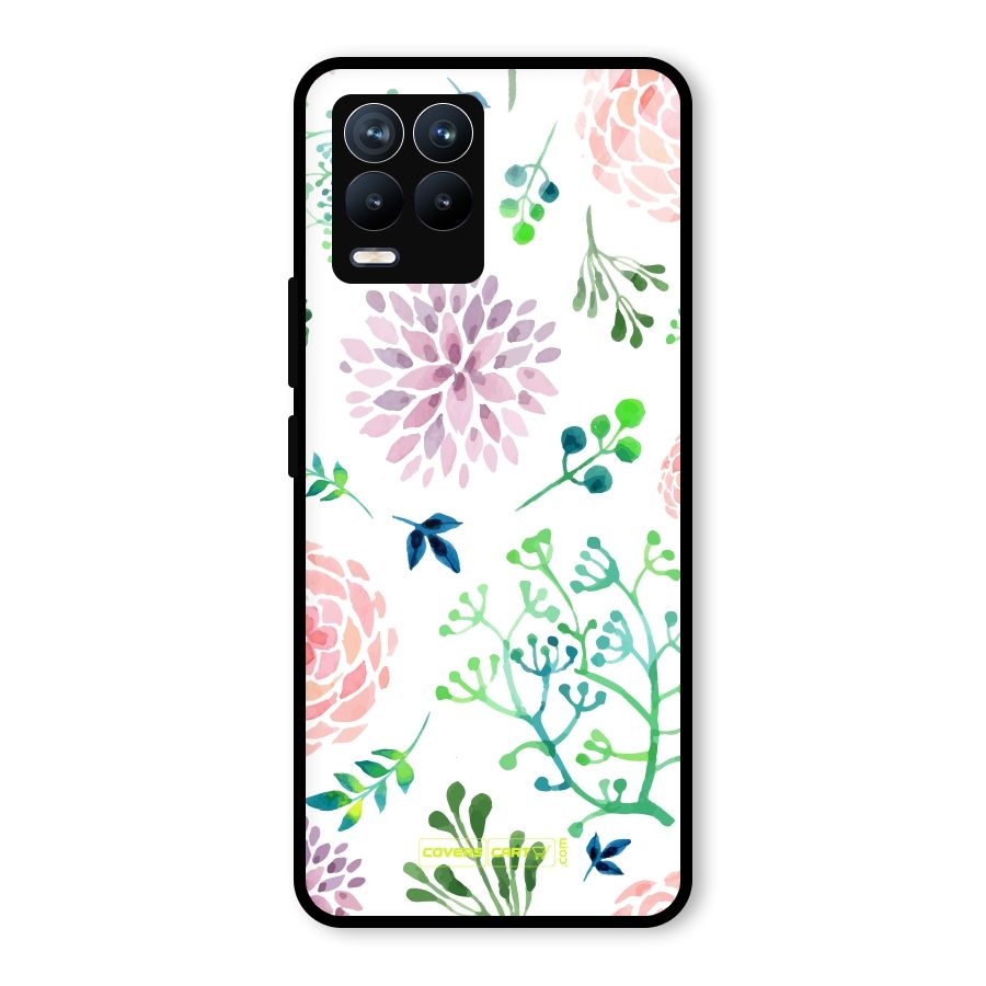 Fresh Floral Glass Back Case for Realme 8 Pro