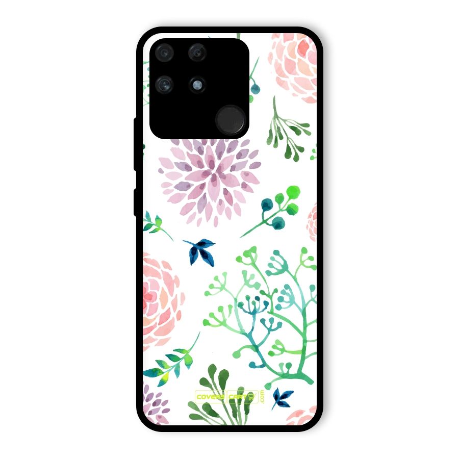Fresh Floral Glass Back Case for Realme Narzo 50A