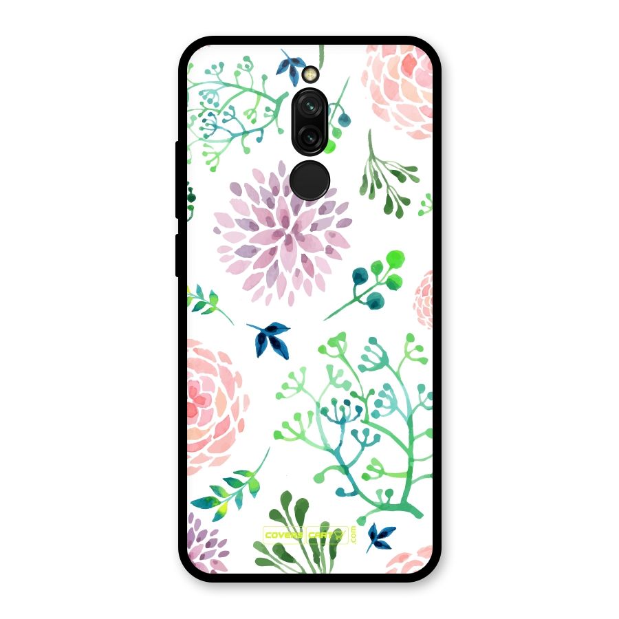 Fresh Floral Glass Back Case for Redmi 8