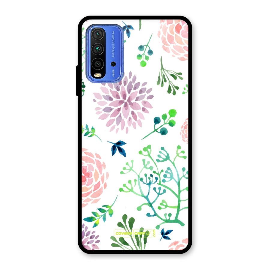 Fresh Floral Glass Back Case for Redmi 9 Power