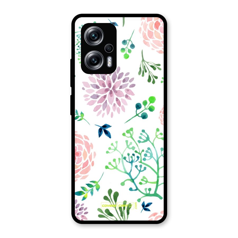 Fresh Floral Glass Back Case for Redmi K50i