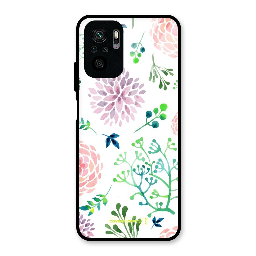 Fresh Floral Glass Back Case for Redmi Note 10S