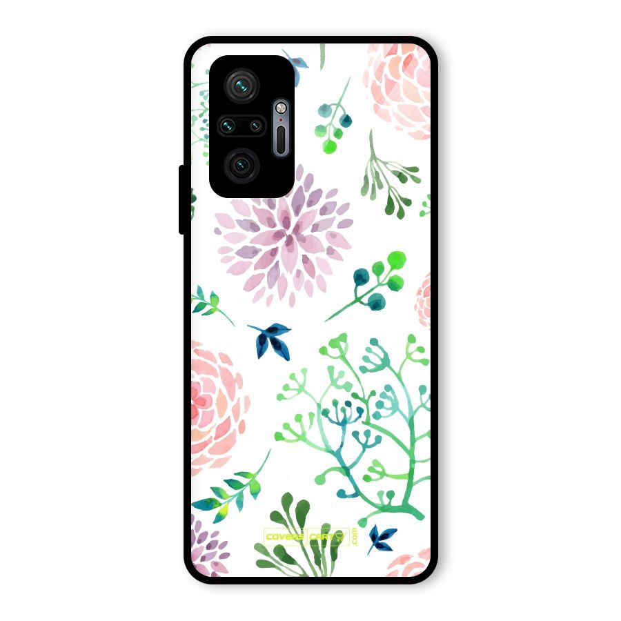 Fresh Floral Glass Back Case for Redmi Note 10 Pro