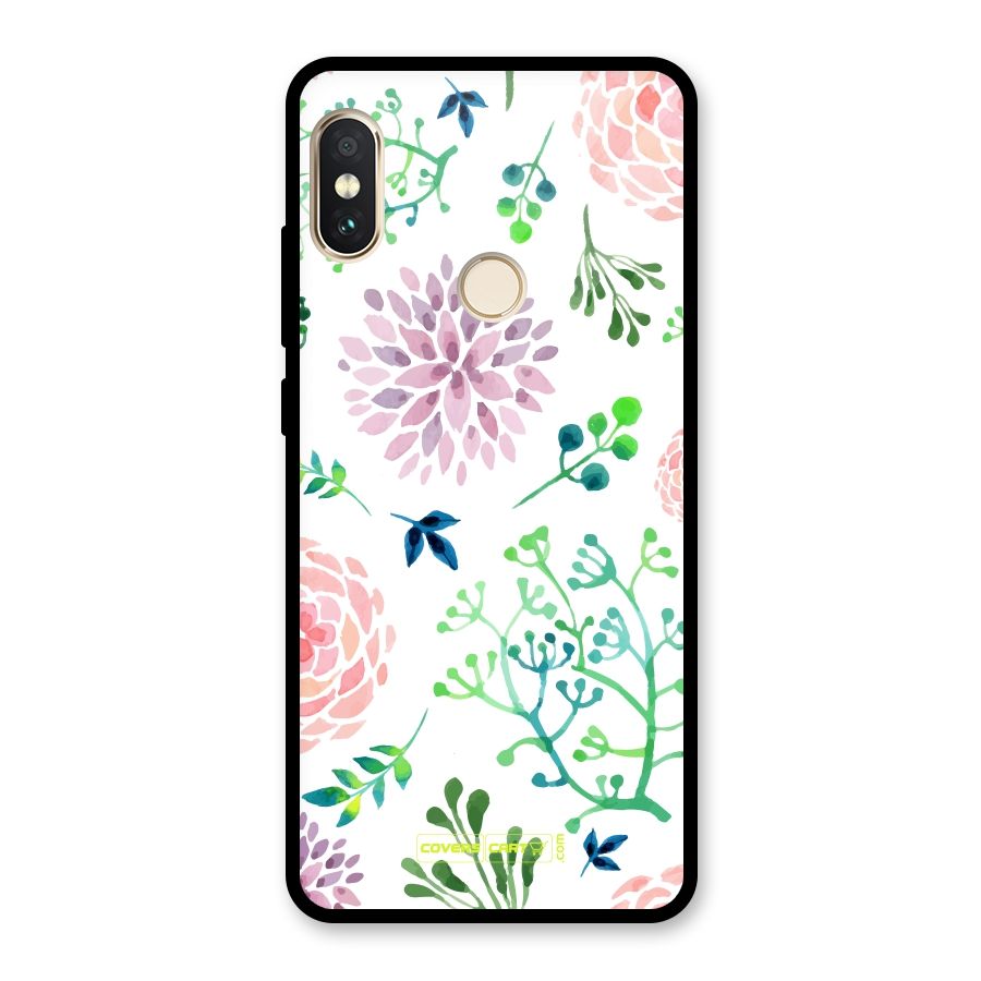 Fresh Floral Glass Back Case for Redmi Note 5 Pro