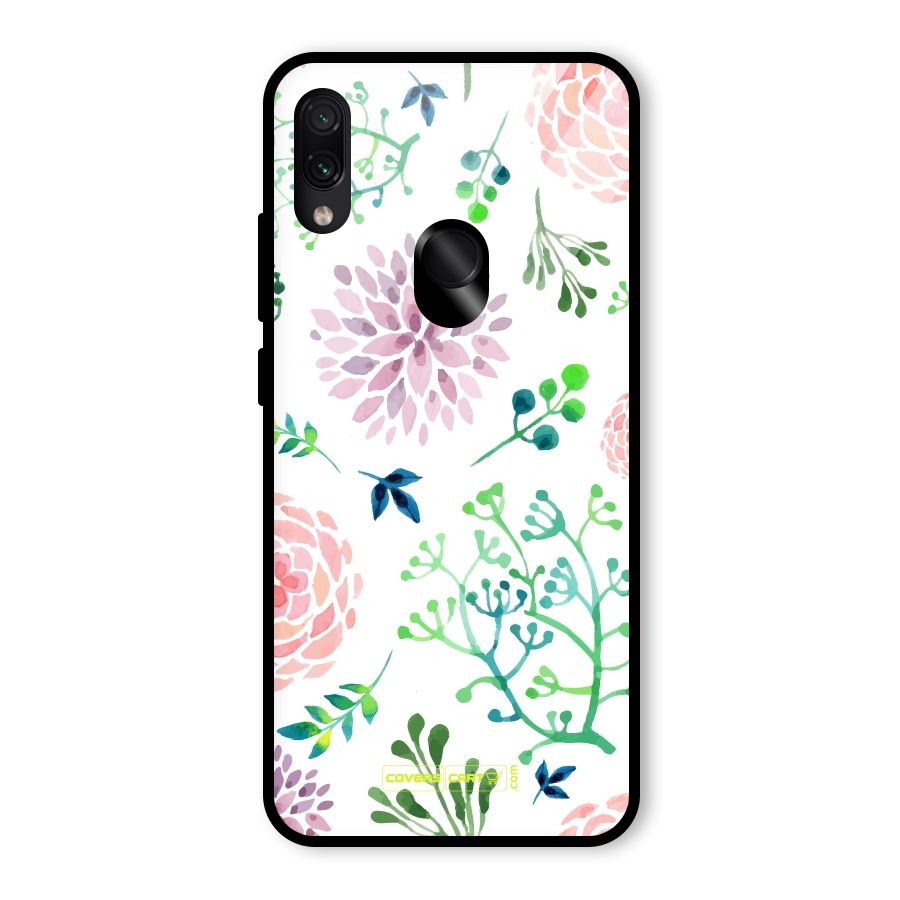 Fresh Floral Glass Back Case for Redmi Note 7 Pro