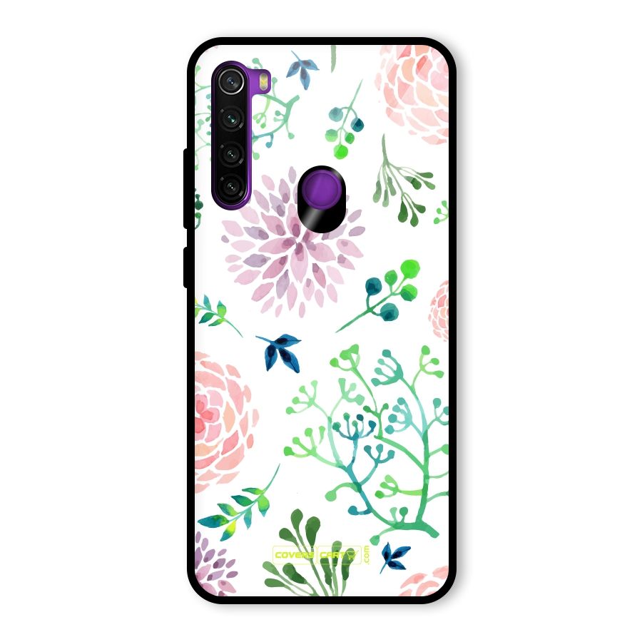 Fresh Floral Glass Back Case for Redmi Note 8