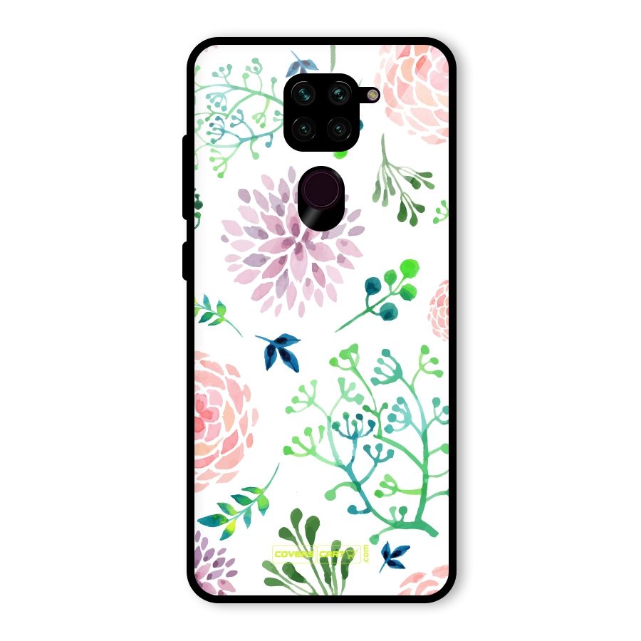 Fresh Floral Glass Back Case for Redmi Note 9