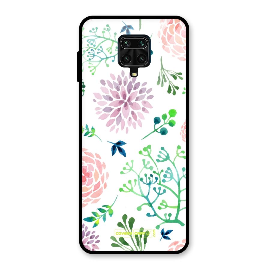 Fresh Floral Glass Back Case for Redmi Note 9 Pro