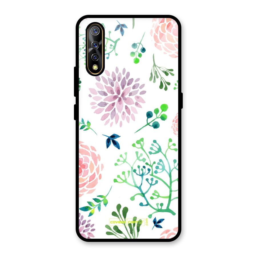 Fresh Floral Glass Back Case for Vivo S1
