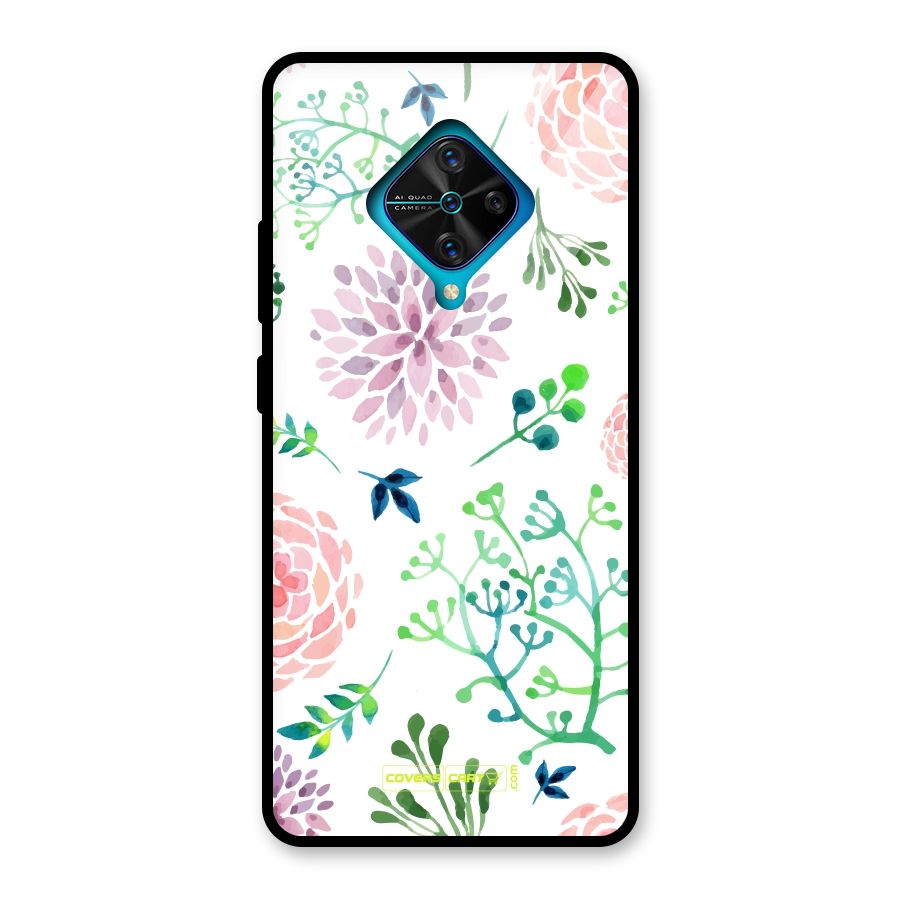 Fresh Floral Glass Back Case for Vivo S1 Pro