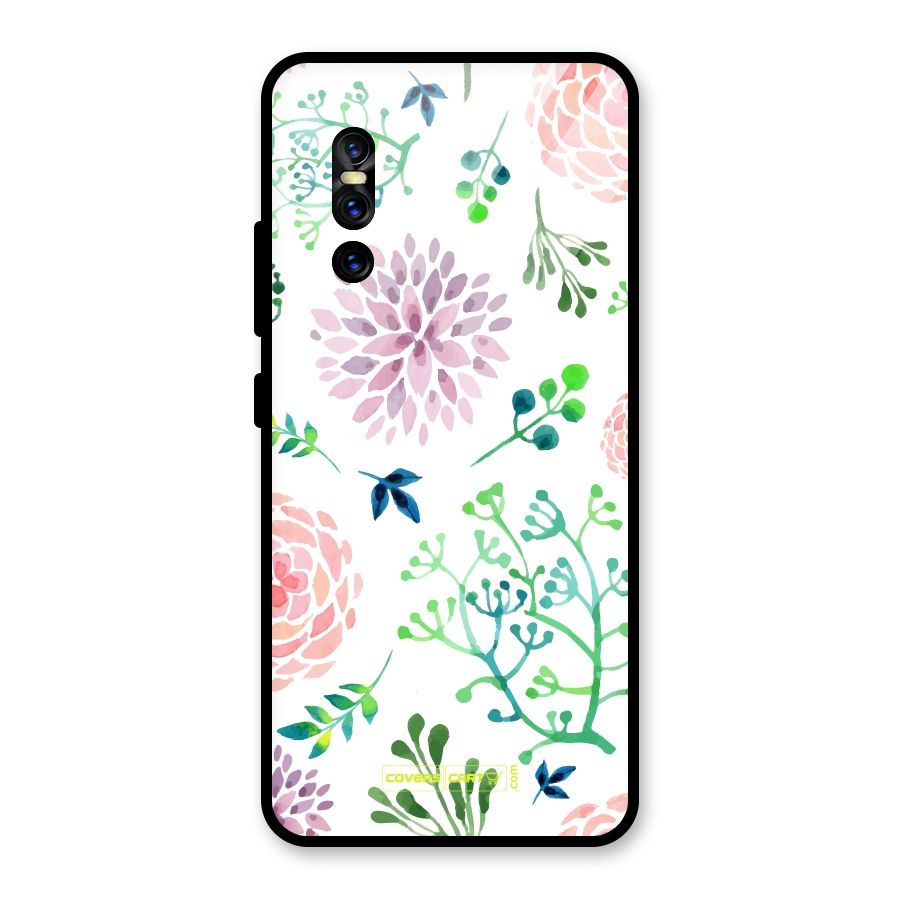 Fresh Floral Glass Back Case for Vivo V15 Pro