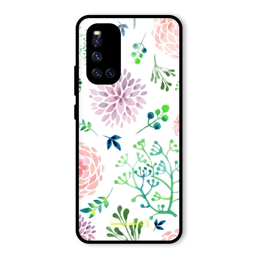 Fresh Floral Glass Back Case for Vivo V19