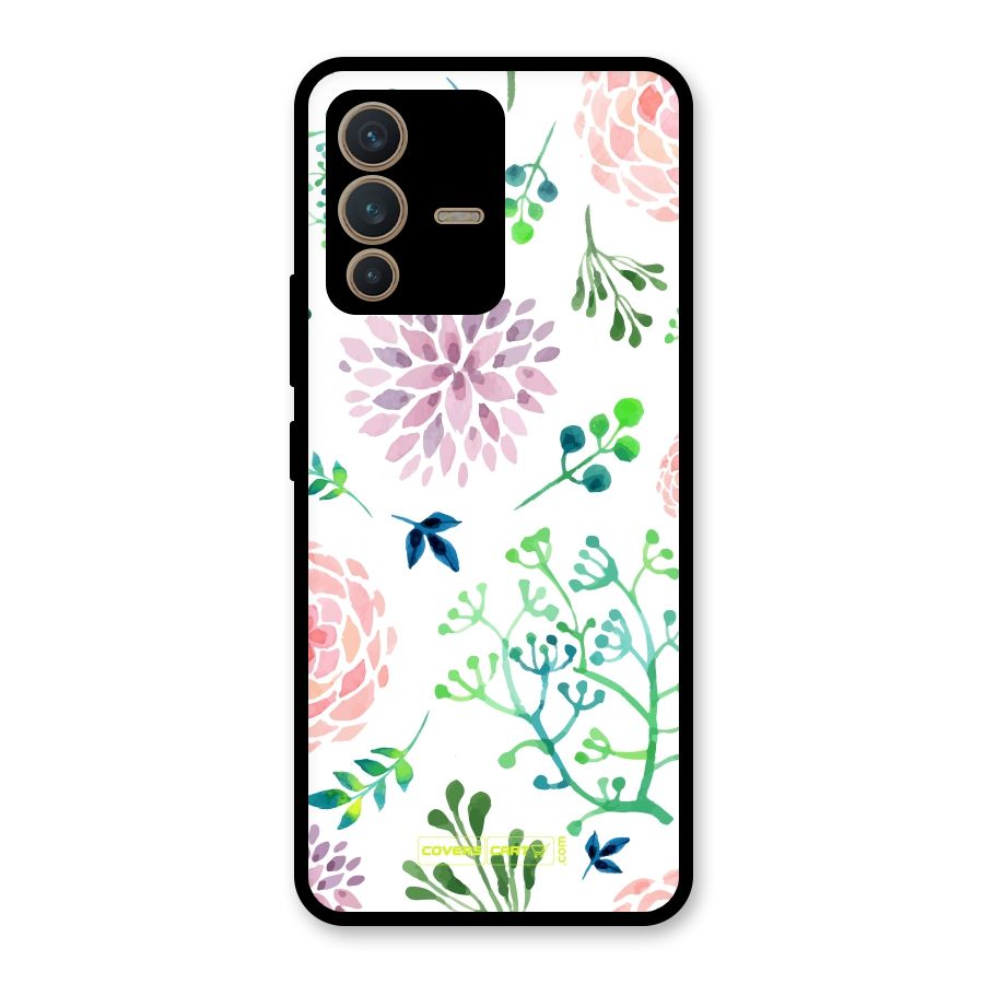 Fresh Floral Glass Back Case for Vivo V23 5G