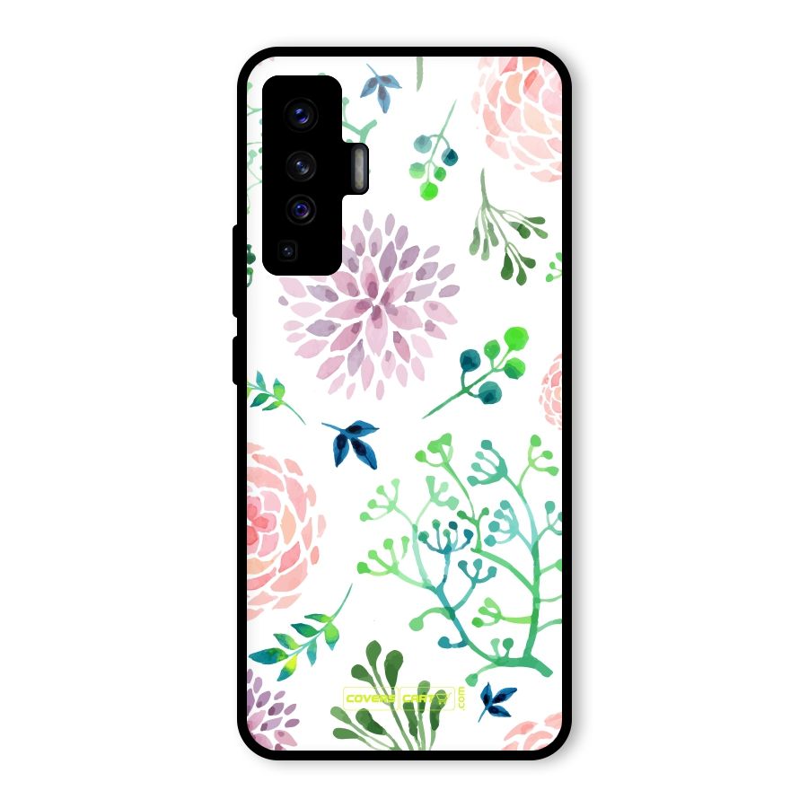 Fresh Floral Glass Back Case for Vivo X50