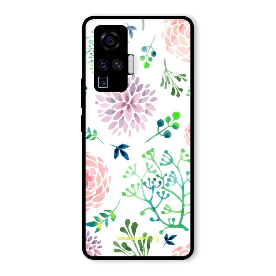 Fresh Floral Glass Back Case for Vivo X50 Pro