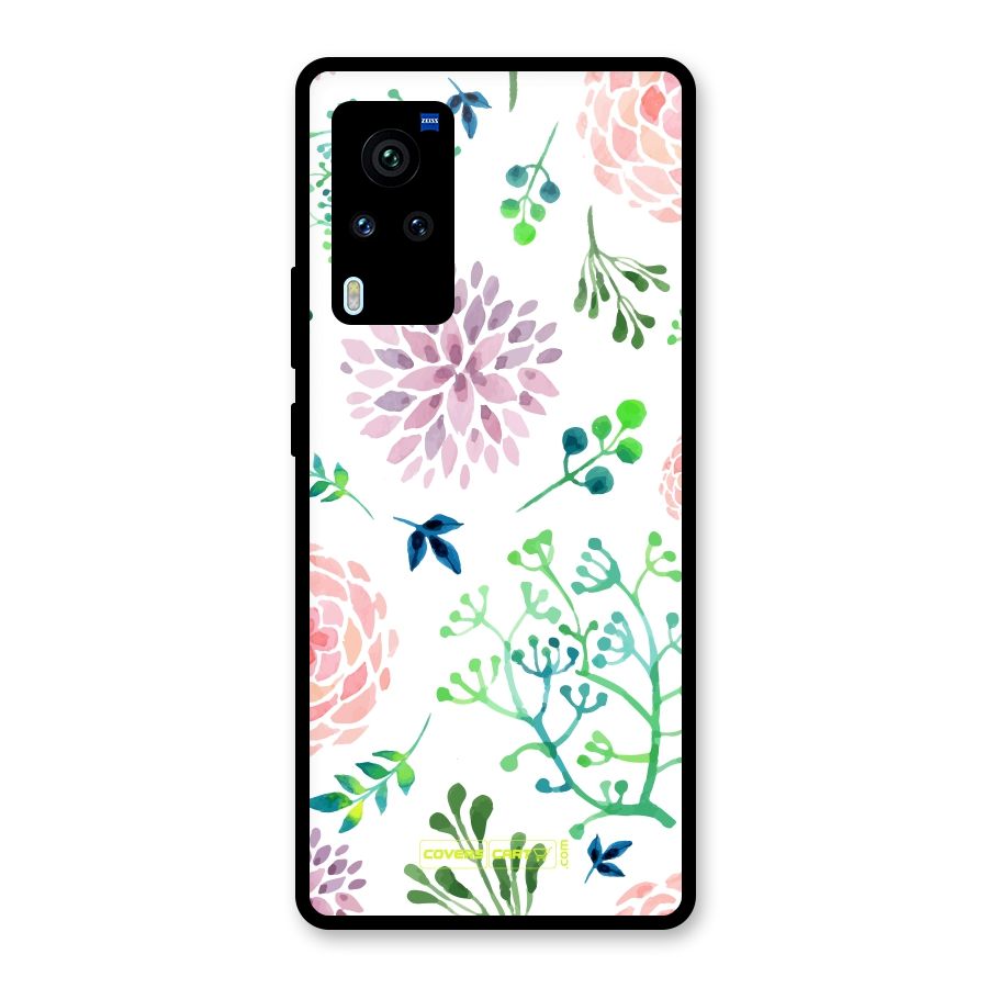 Fresh Floral Glass Back Case for Vivo X60 Pro
