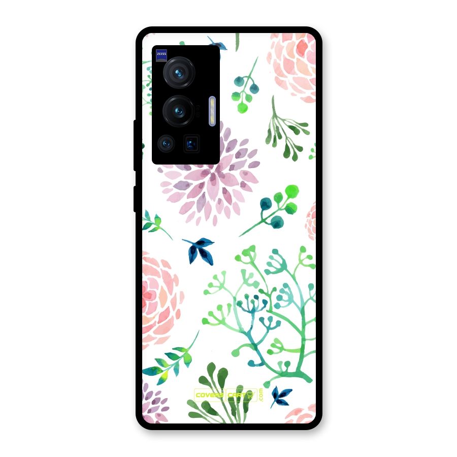 Fresh Floral Glass Back Case for Vivo X70 Pro