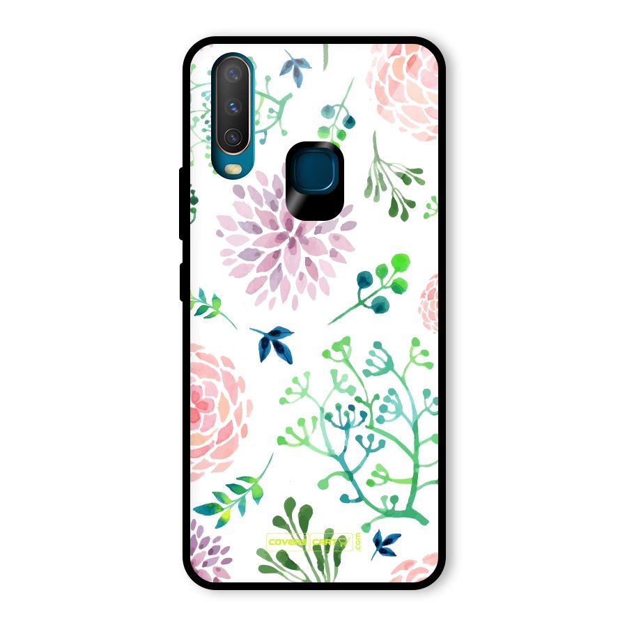 Fresh Floral Glass Back Case for Vivo Y15