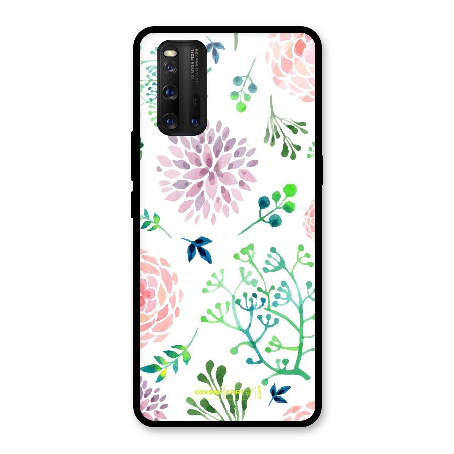 Fresh Floral Glass Back Case for Vivo iQOO 3