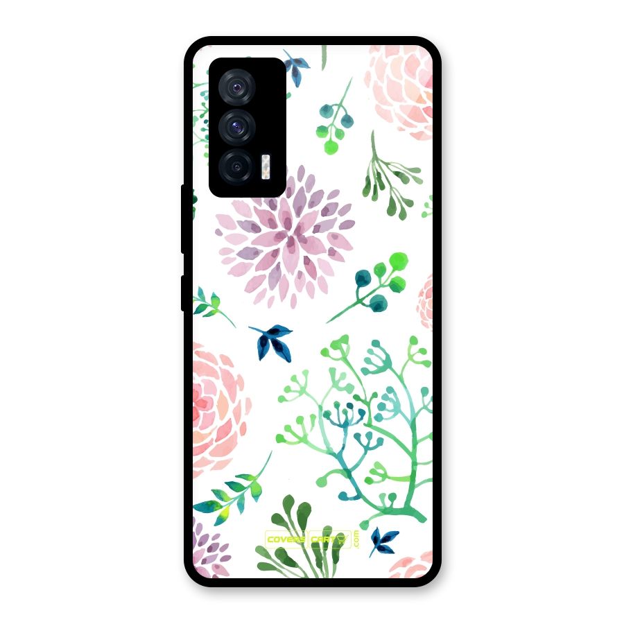 Fresh Floral Glass Back Case for Vivo iQOO 7 5G