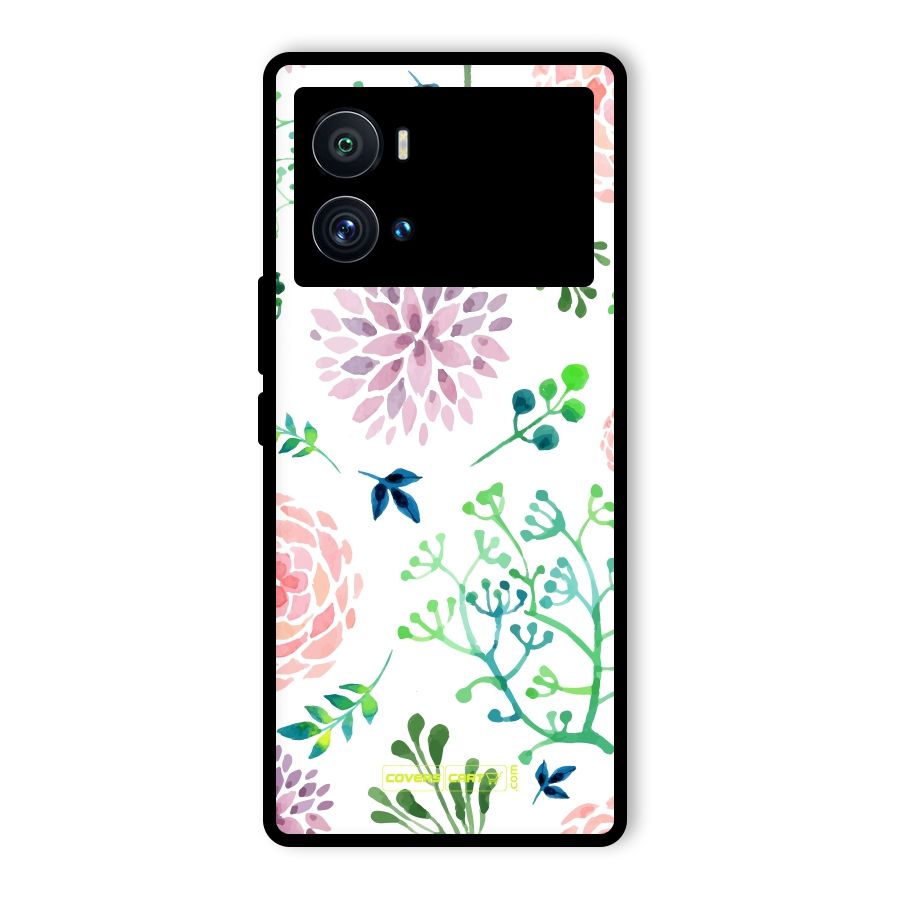 Fresh Floral Glass Back Case for Vivo iQOO 9 Pro