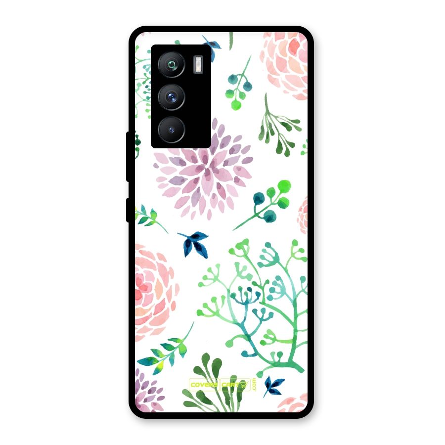 Fresh Floral Glass Back Case for Vivo iQOO 9 SE