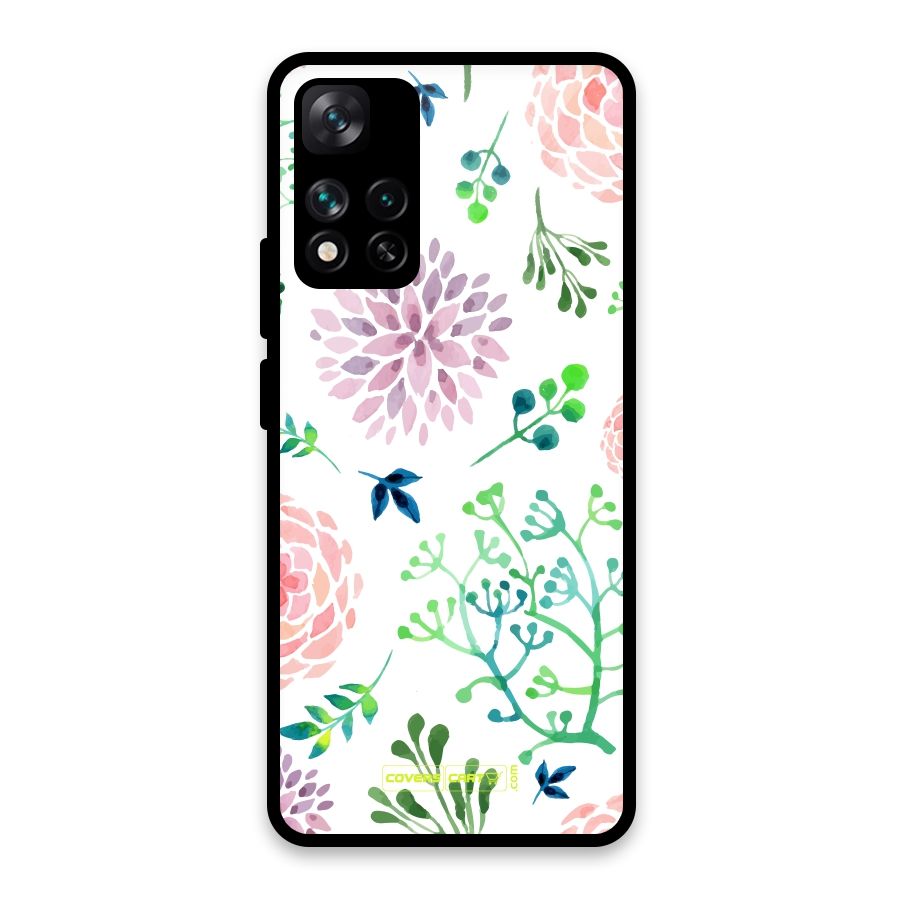 Fresh Floral Glass Back Case for Xiaomi 11i HyperCharge 5G