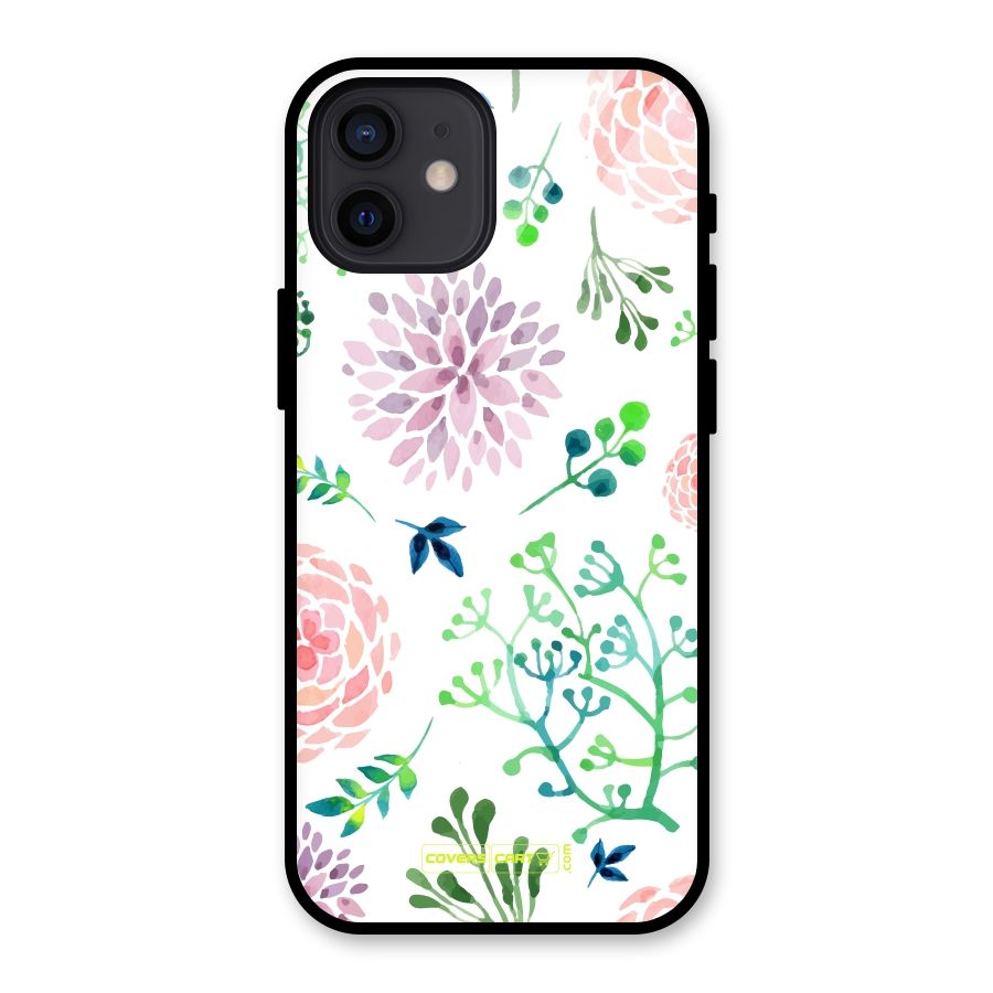 Fresh Floral Glass Back Case for iPhone 12