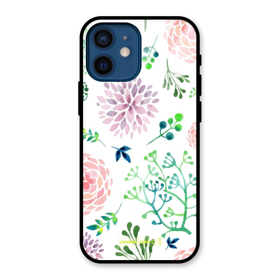 Fresh Floral Glass Back Case for iPhone 12 Mini