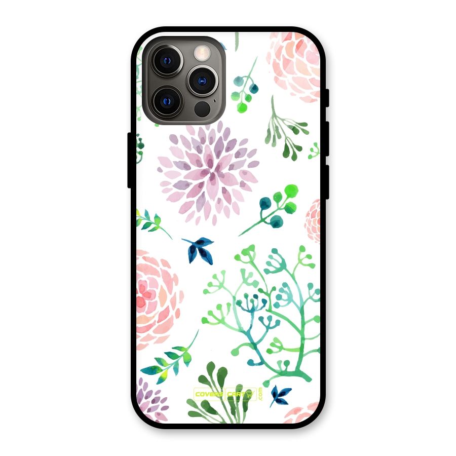 Fresh Floral Glass Back Case for iPhone 12 Pro
