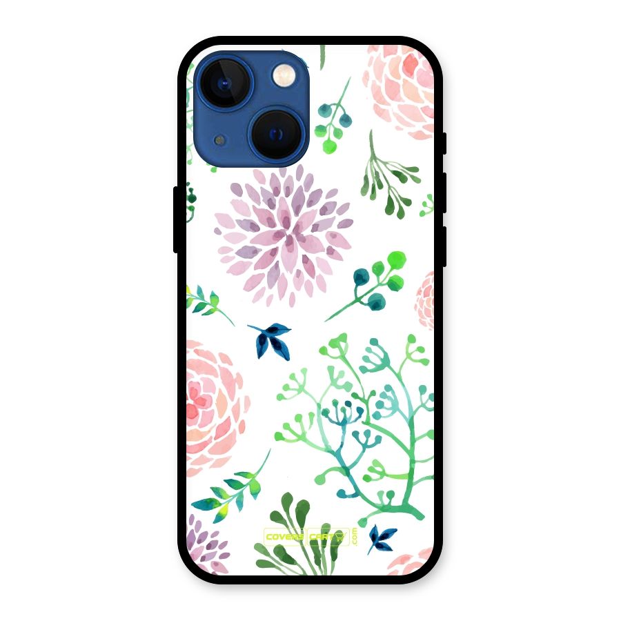 Fresh Floral Glass Back Case for iPhone 13 Mini