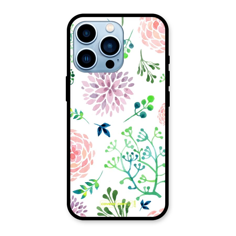 Fresh Floral Glass Back Case for iPhone 13 Pro